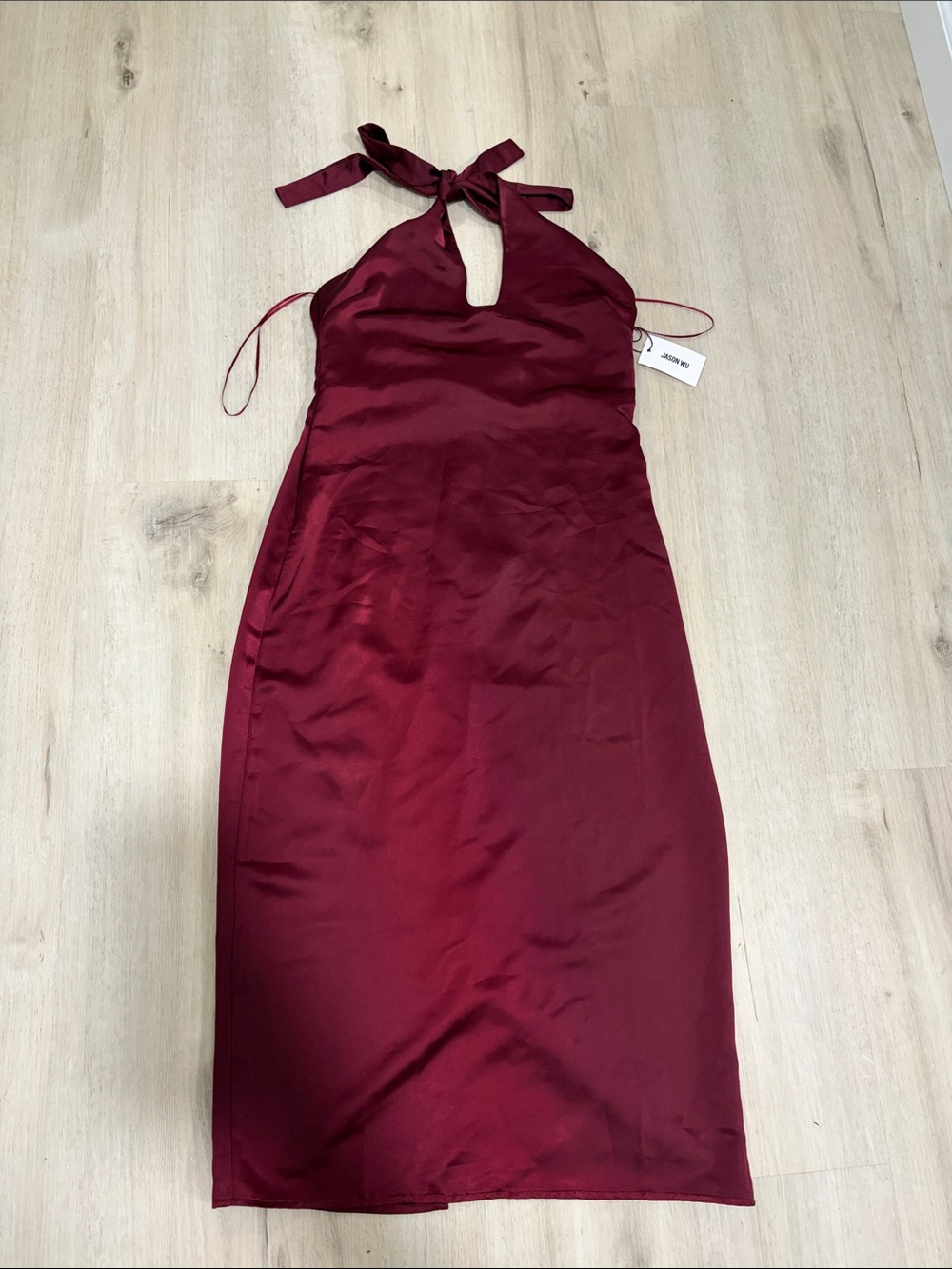 NWT- Jason Wu Burgundy Halter Midi Dress